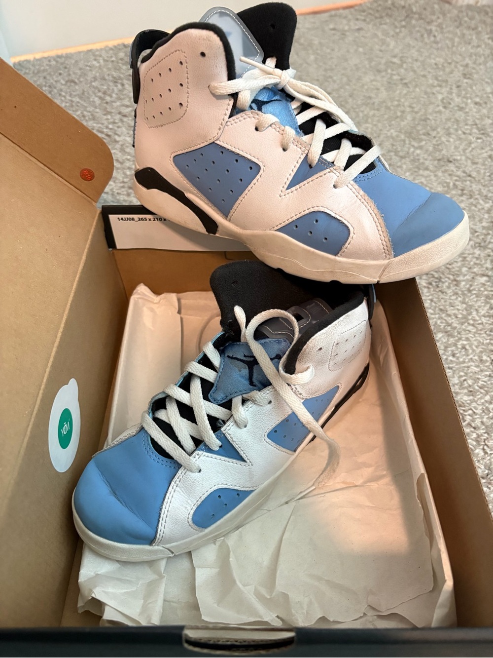 Jordan Kids Blue and White High-Top Sneakers